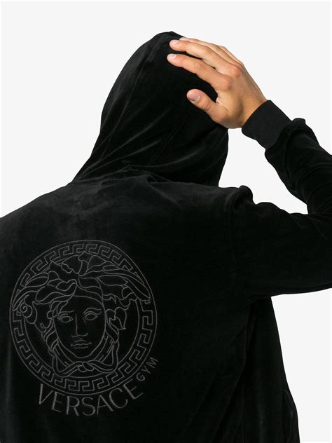 rubberized versace logo hoodie|Versace hoodies for men.